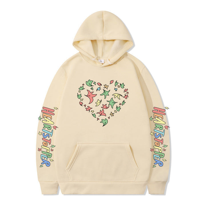 Women's hoodie with creative heart and leaf design Lisslune