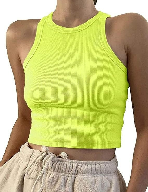 Women's sporty crop top with elastic rib design Lisslune