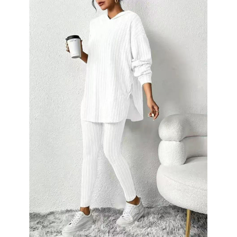 Damen Bequemes Lounge-Set mit Kapuze und schmalen Hosen Lisslune