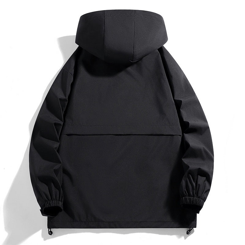 Men Water-Repellent Transition Jacket with Adjustable Hood and Practical Pockets Lisslune
