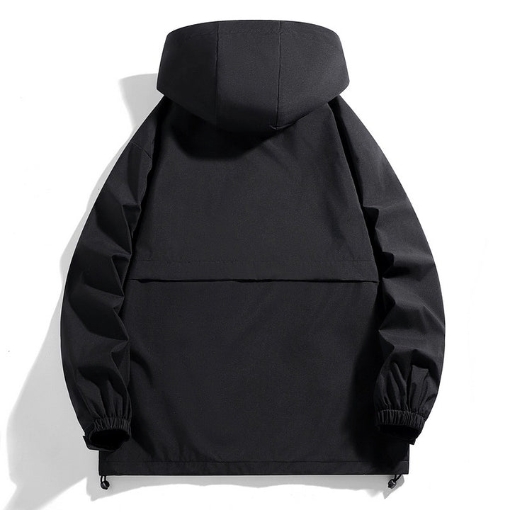 Men Water-Repellent Transition Jacket with Adjustable Hood and Practical Pockets Lisslune