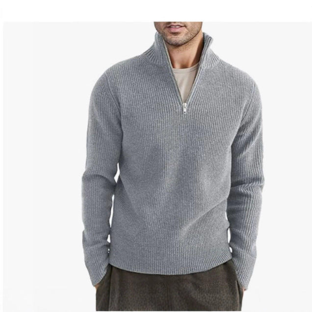 Men's knit sweater with high collar Lisslune