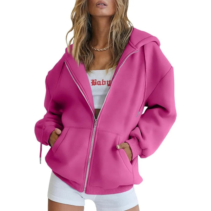 Women's oversized hoodie jacket with practical pockets Lisslune