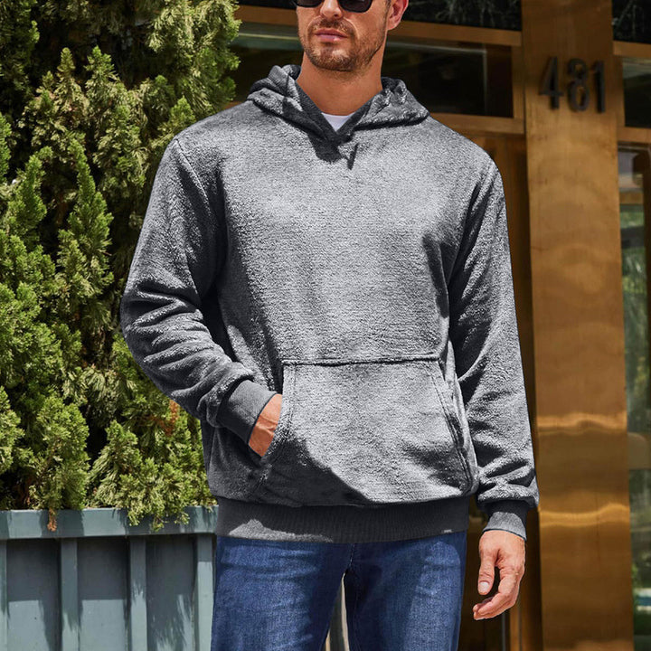 Men's cozy fleece hoodie with kangaroo pocket Lisslune