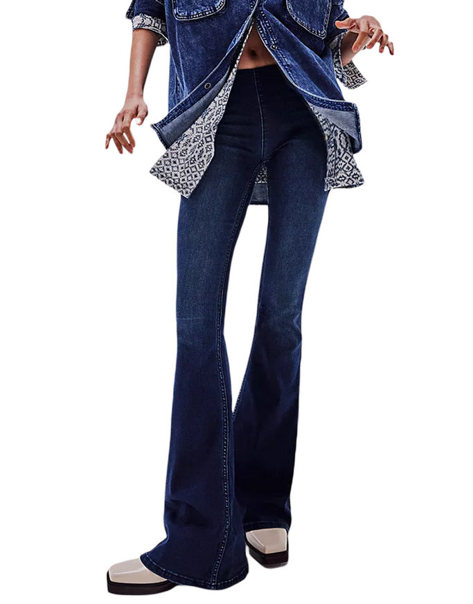 Women's Flared Jeans in a casual fit with a high waistband and flattering silhouette Lisslune