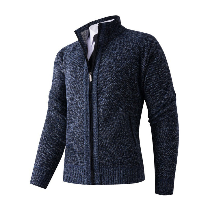 Men's stylish cardigan with high collar and practical pockets Lisslune
