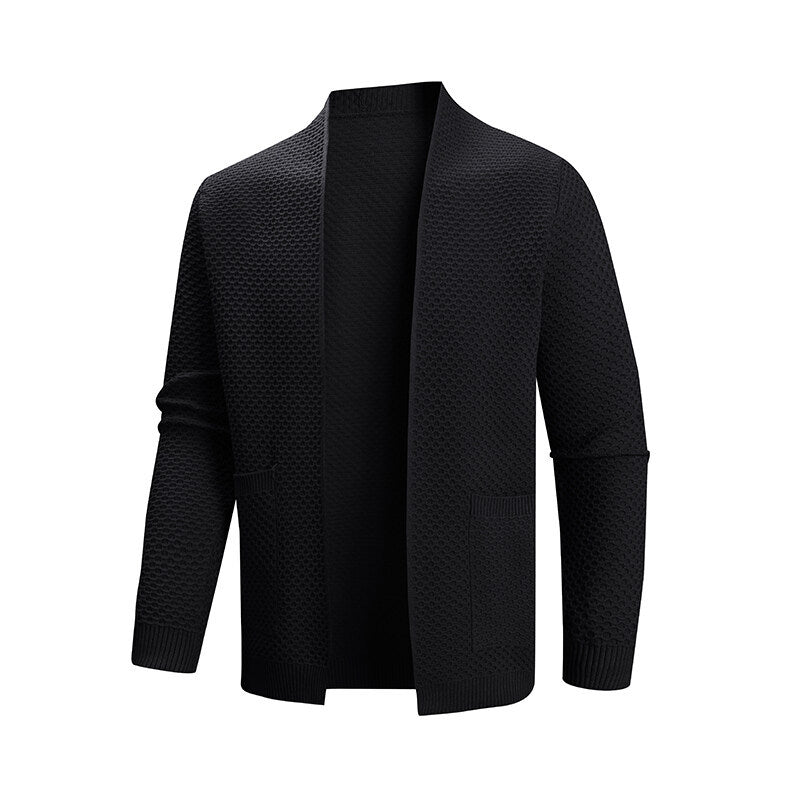 Men's cardigan with a modern textured pattern and practical pockets Lisslune