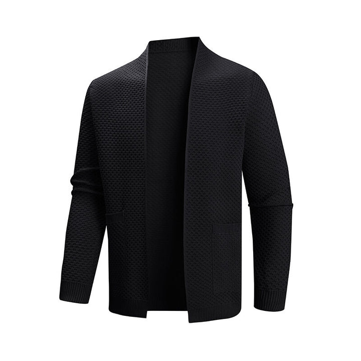 Men's cardigan with a modern textured pattern and practical pockets Lisslune