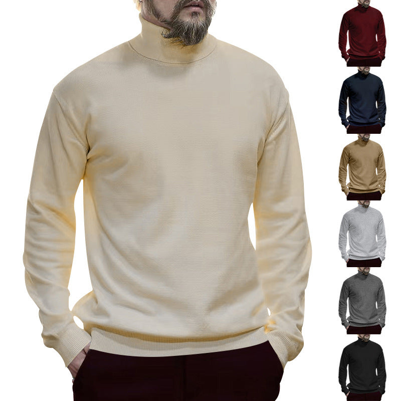 Men's long-sleeved stand-up collar sweater made from high-quality cotton blend Lisslune