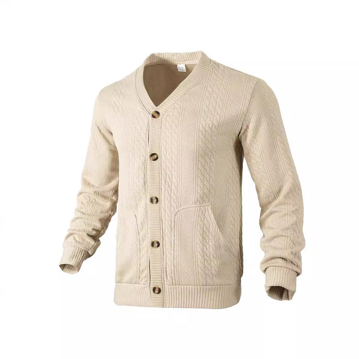 Men's cardigan with creative cable pattern Lisslune