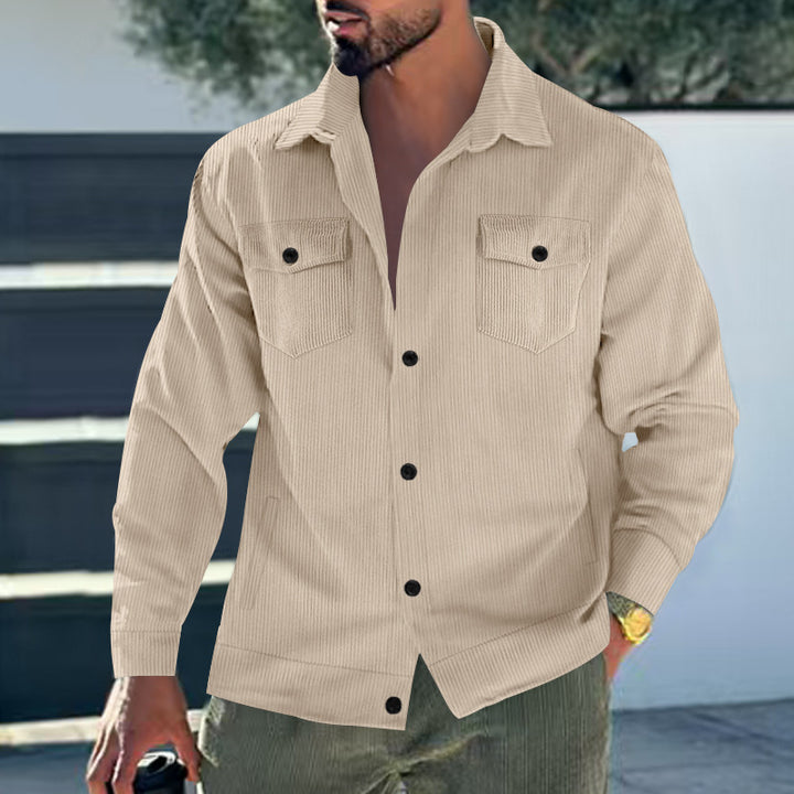 Men's jacket in vintage style with practical pockets and textured design Lisslune