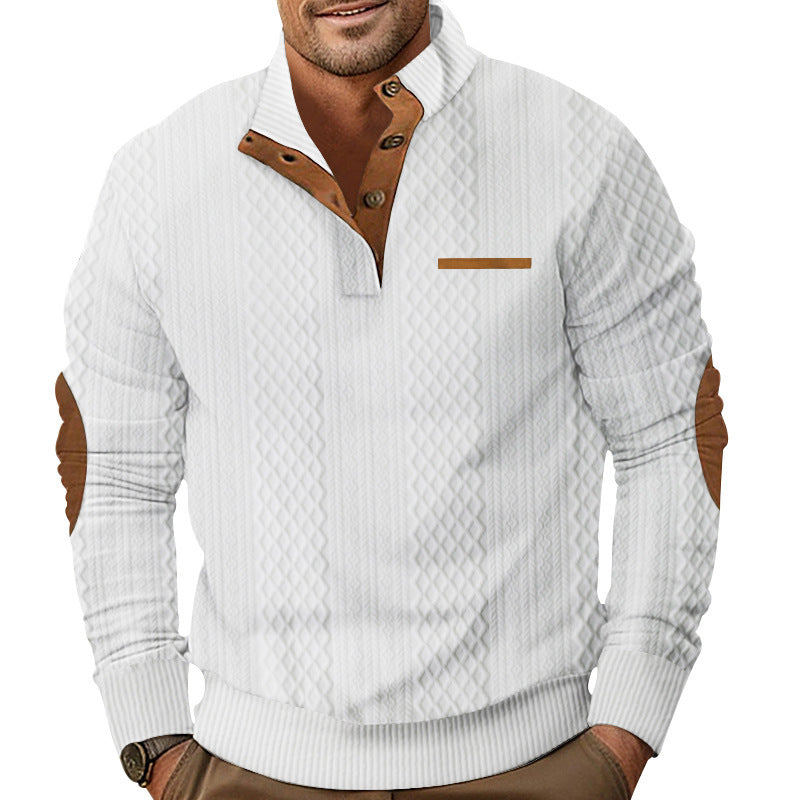 Men's knit sweater with textured design and contrast details Lisslune