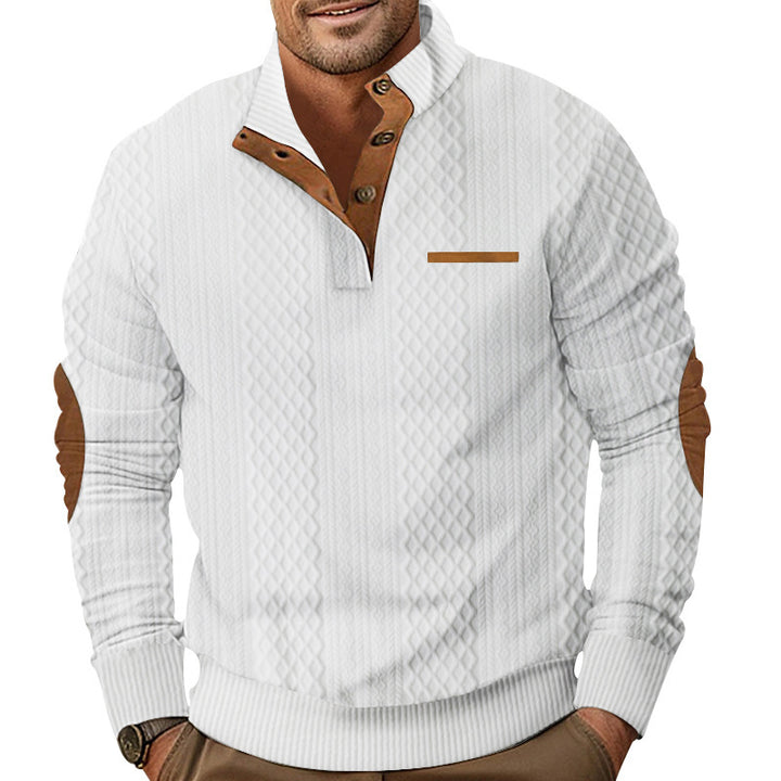 Men's knit sweater with textured design and contrast details Lisslune