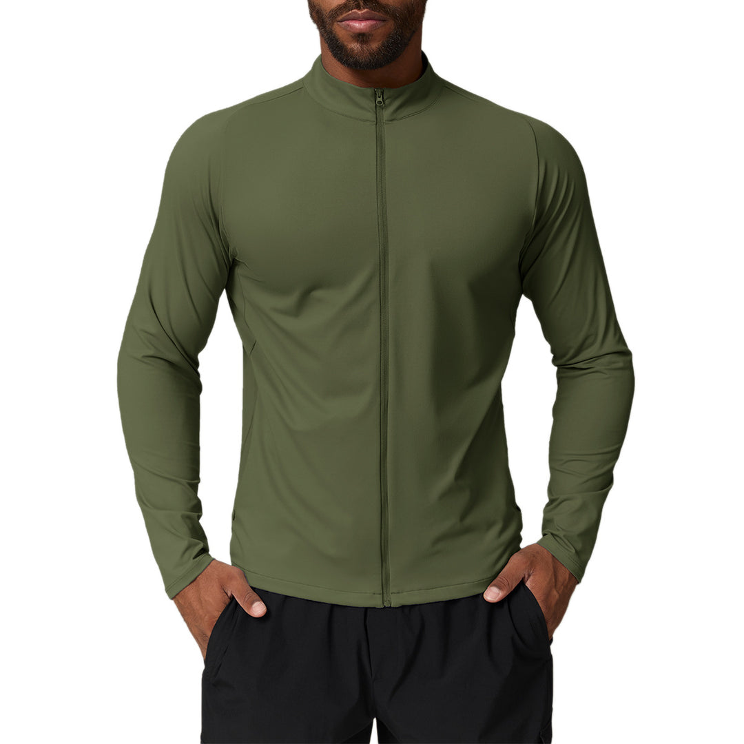 Men's Sporty Functional Top with Stand-Up Collar Lisslune