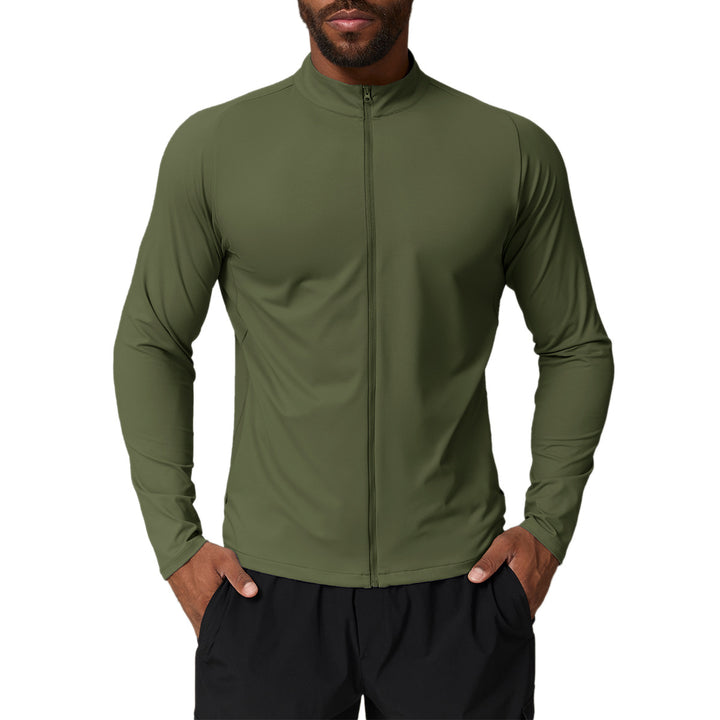 Men's Sporty Functional Top with Stand-Up Collar Lisslune