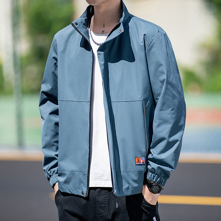 Men's Water-Repellent Sports Jacket with Elastic Cuffs and High Collar Lisslune