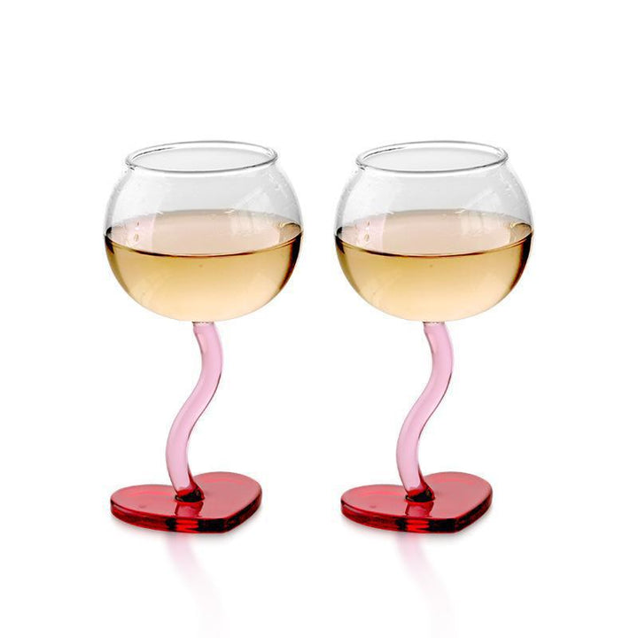 Rynx | Autumn Apartment Decor Creative Romantic Love Glass Goblet High-Quality Wine Goblet Design Sense Engagement Gift Goblet