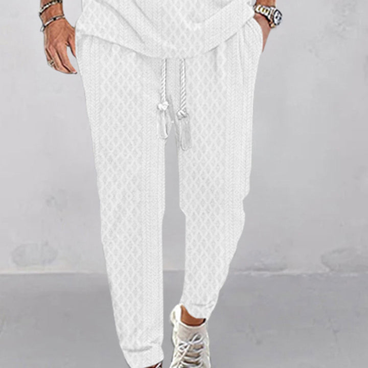 Men's sporty leisure pants with elastic waistband and side drawstring Lisslune