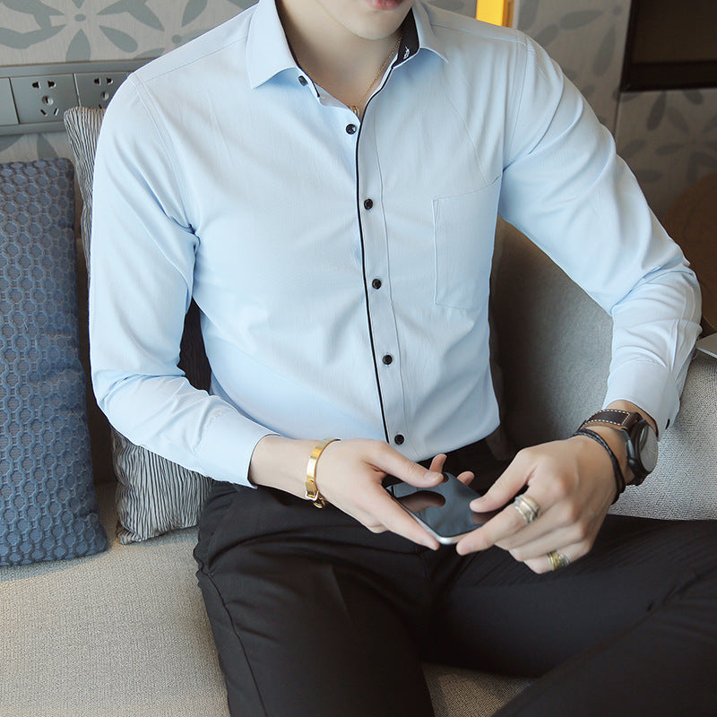 Men's classic long-sleeve cotton shirt Lisslune