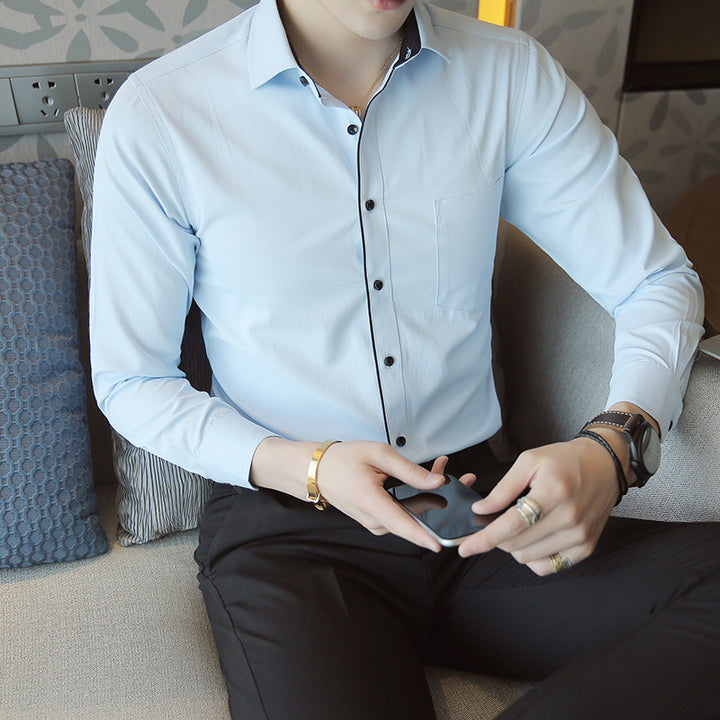 Men's classic long-sleeve cotton shirt Lisslune