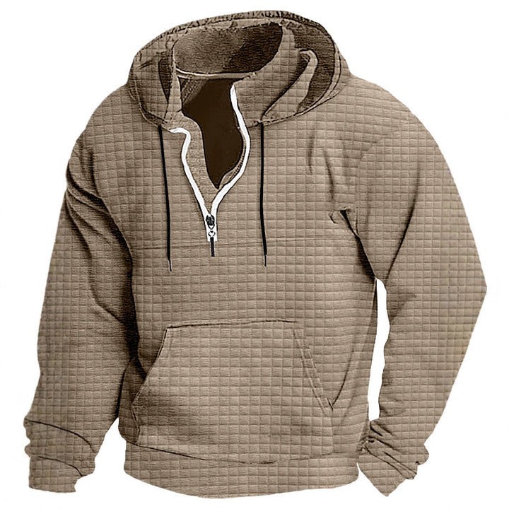 Men's hooded sweatshirt with textured design and practical zipper Lisslune