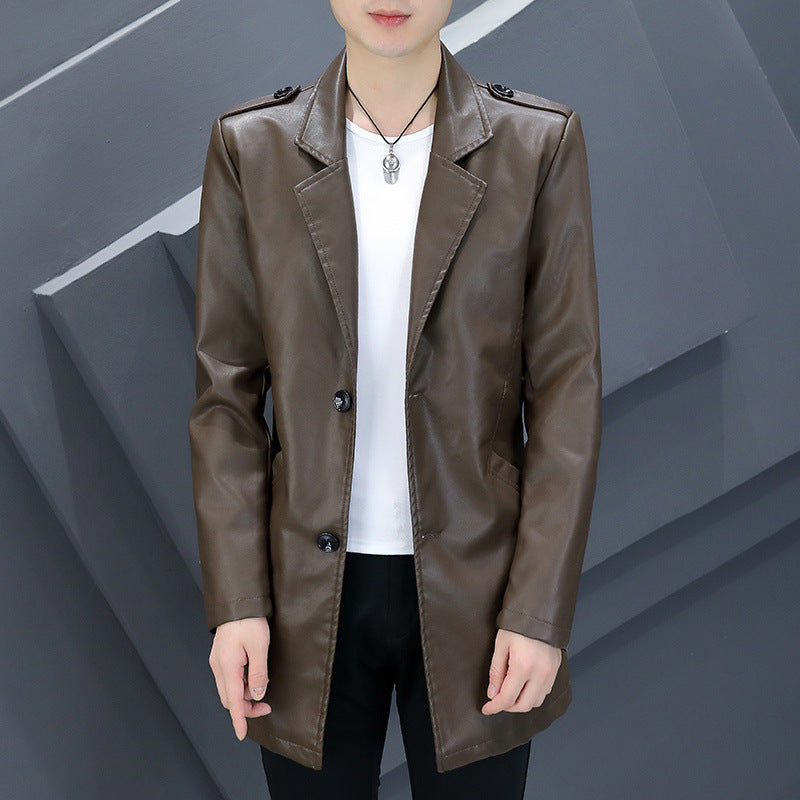 Men's Synthetic Leather Coat Lisslune