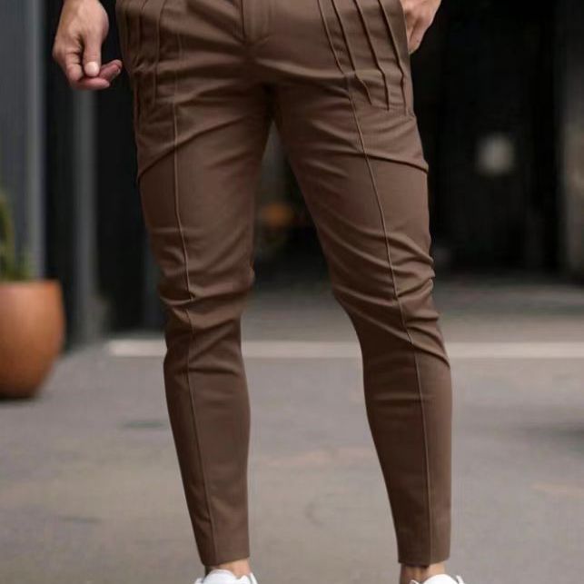 Men's fashionable suit trousers with side pleats and slim fit Lisslune