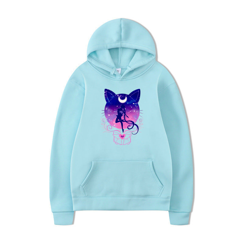 Women's hoodie with artistic cat design and comfortable fit Lisslune