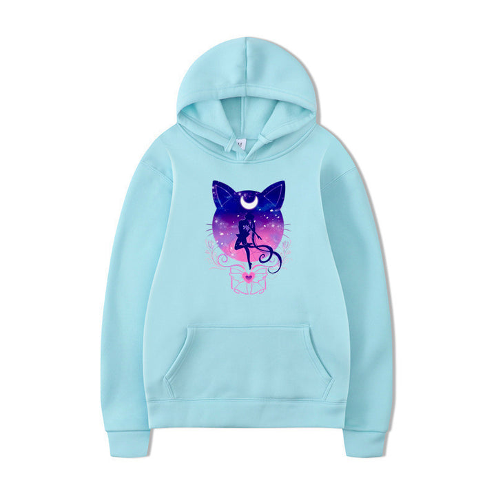 Women's hoodie with artistic cat design and comfortable fit Lisslune