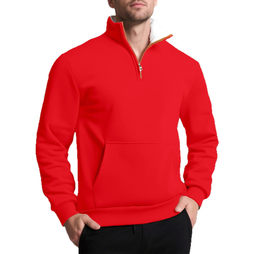 Men's sporty sweatshirt with innovative collar and practical kangaroo pocket Lisslune