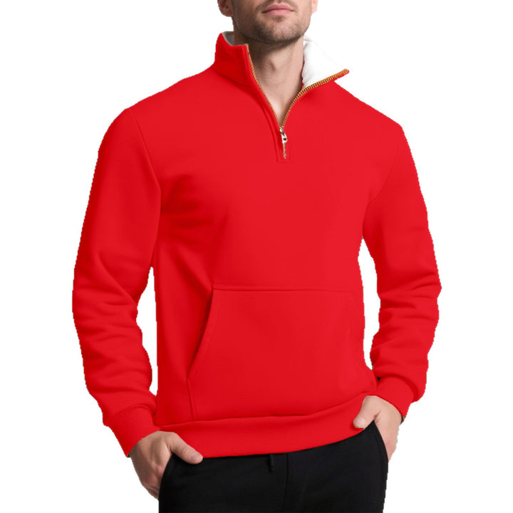 Men's sporty sweatshirt with innovative collar and practical kangaroo pocket Lisslune