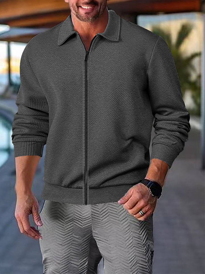 Men's Lightweight Casual Jacket with Textured Design Lisslune
