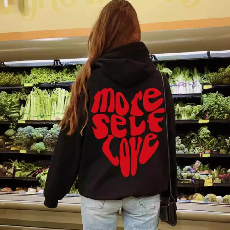 Women's oversized hooded sweatshirt with creative heart design Lisslune