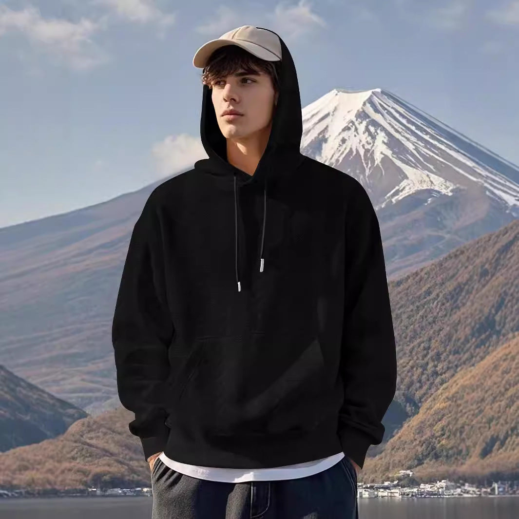 Men's hoodie made of soft fleece with textured design Lisslune