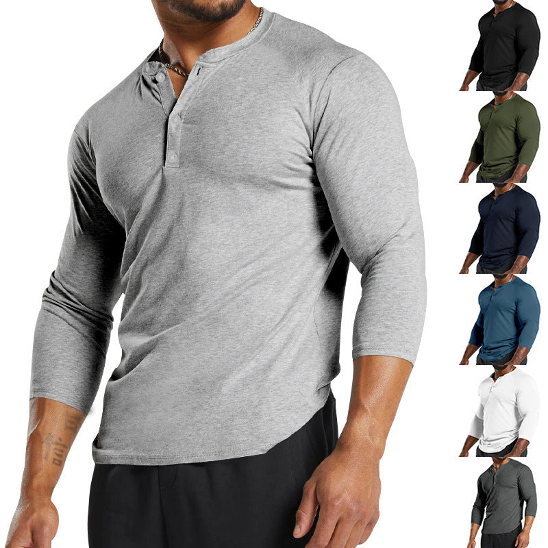 Men's Long Sleeve Henley Shirt with breathable material and modern fit Lisslune
