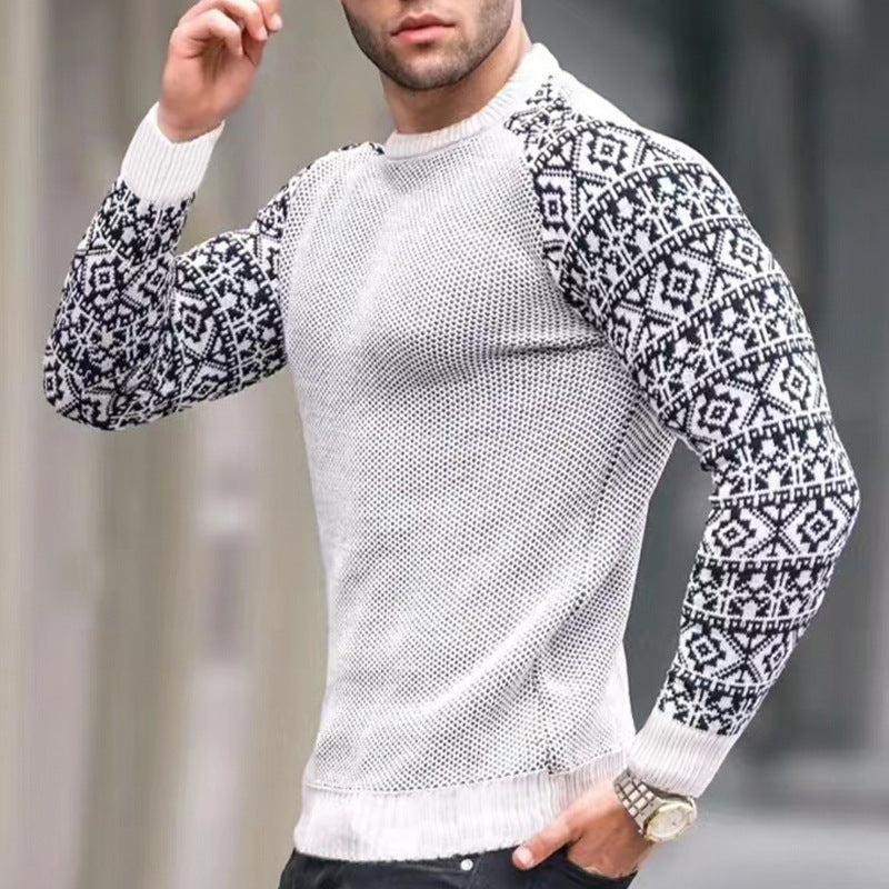 Men's knitted sweater with graphic pattern Lisslune