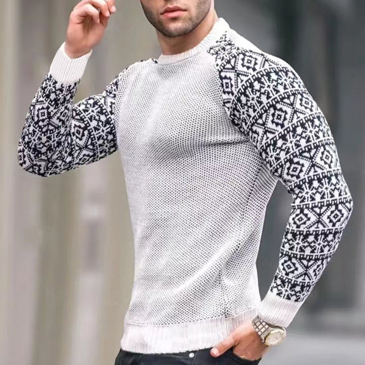 Men's knitted sweater with graphic pattern Lisslune