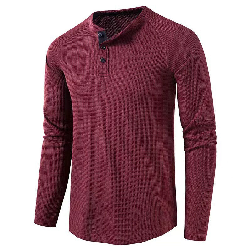 Men's Long Sleeve Shirt with Textured Design Lisslune