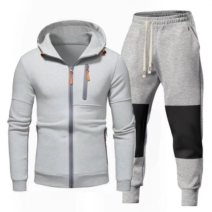 Men's Sports Hoodie and Jogging Pants Set with Functional Zipper Pockets Lisslune