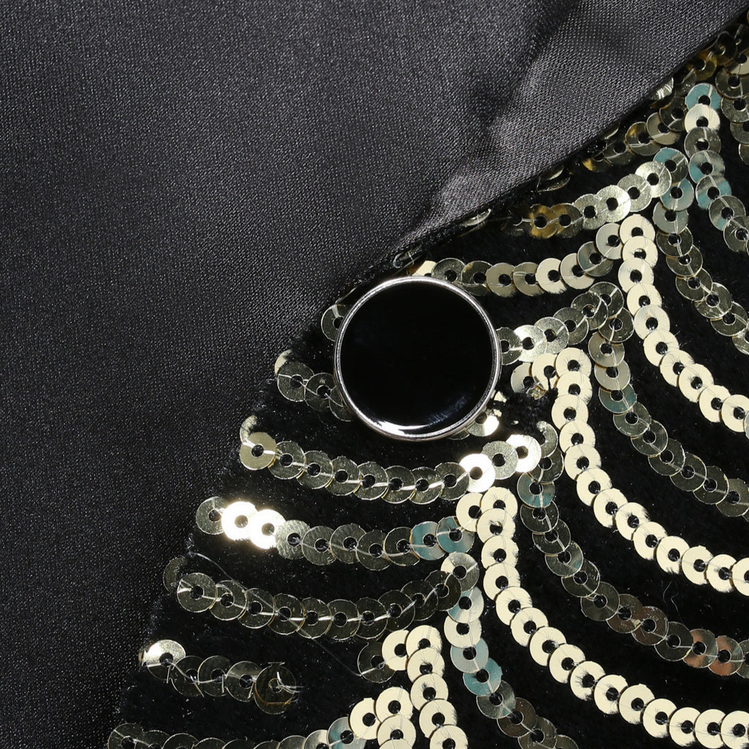 Men's elegant glitter blazer with asymmetrical design Lisslune