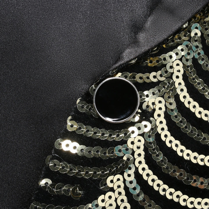 Men's elegant glitter blazer with asymmetrical design Lisslune