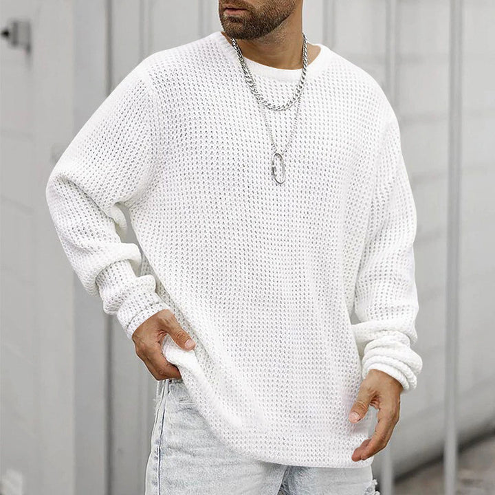 Men's casual knit sweater with loose fit and breathable structure Lisslune