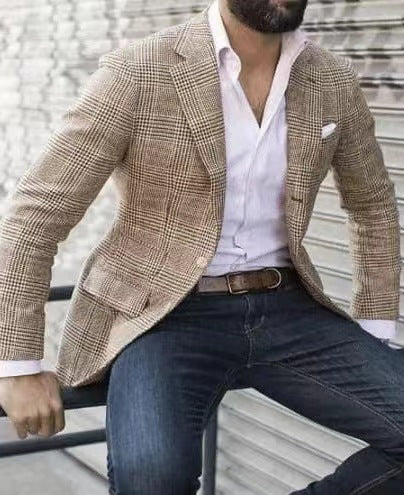 Men's elegant linen blazer with slim fit Lisslune