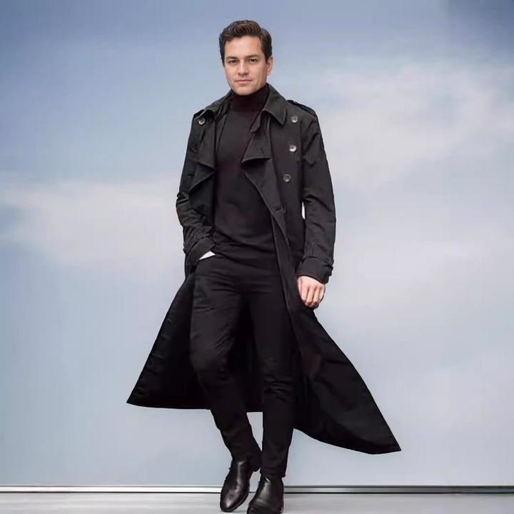 Men's elegant trench coat with adjustable belt and classic details Lisslune