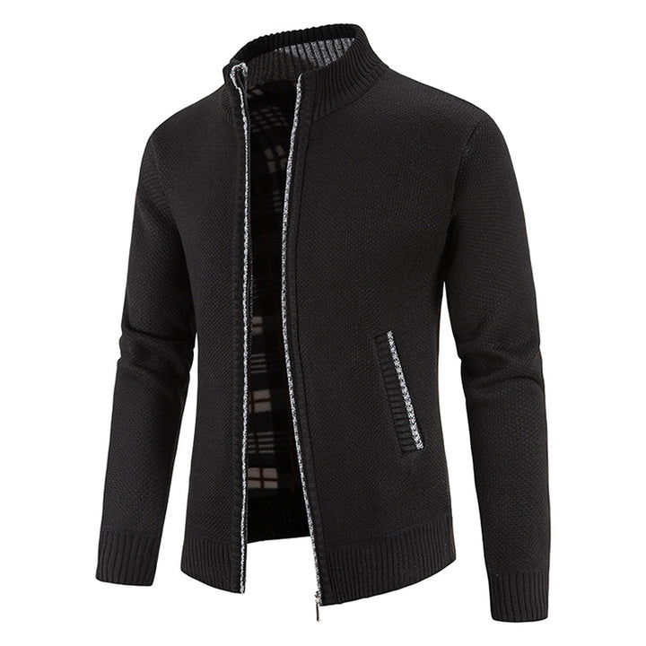 Men's fashionable cardigan with high collar and practical pockets Lisslune