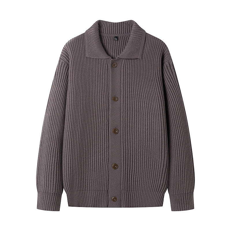Men's Cardigan with Comfortable Button Placket and Modern Rib Design Lisslune