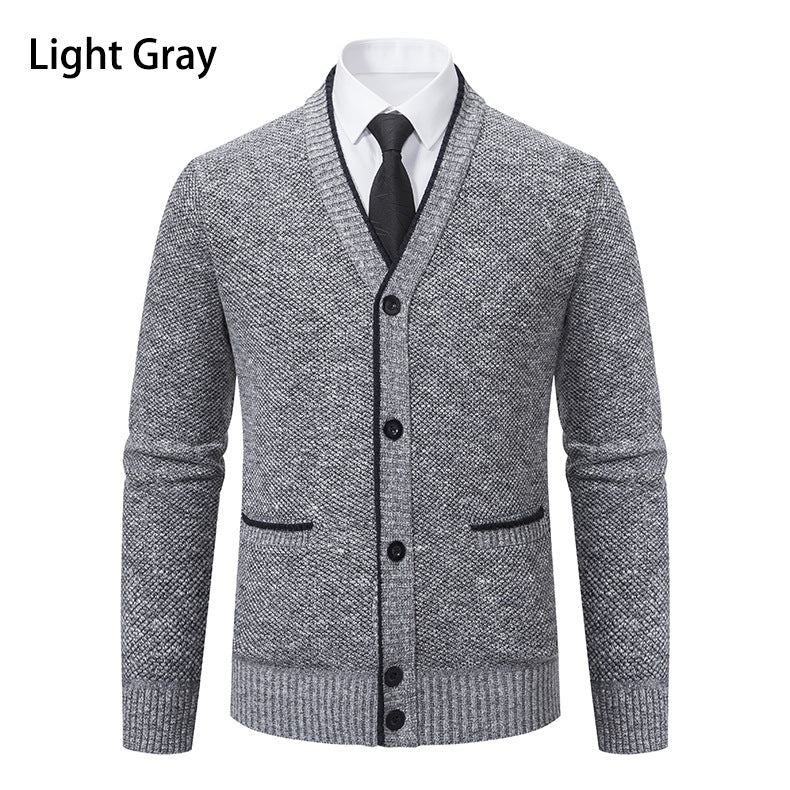 Men's cardigan with V-neck and elegant details Lisslune