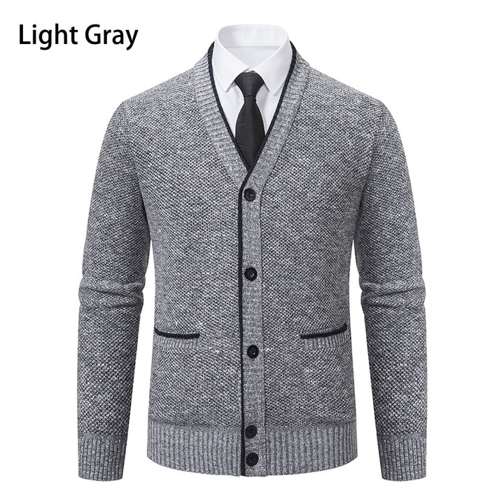 Men's cardigan with V-neck and elegant details Lisslune