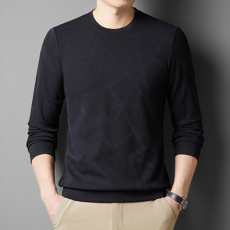 Men's fashionable round neck pullover with modern structure design Lisslune
