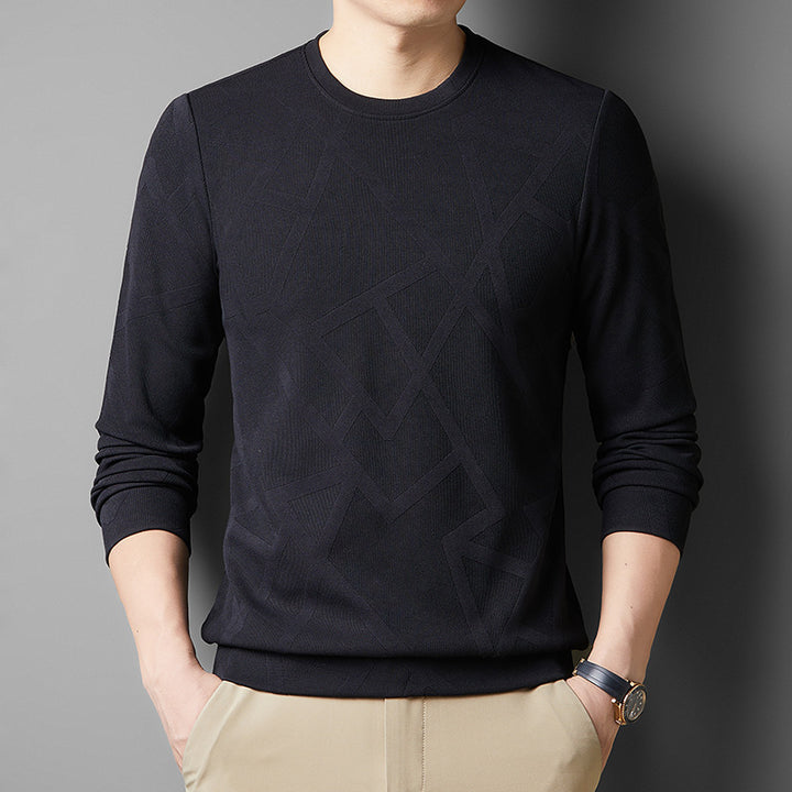Men's fashionable round neck pullover with modern structure design Lisslune